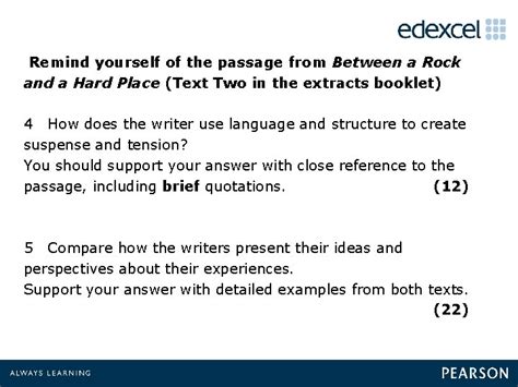 These are the comparison questions. Edexcel Paper Two Exemplars / Pearson Edexcel ...