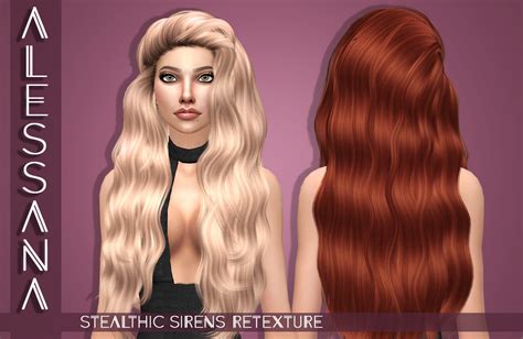 Stealthic Sirens Retexture Siren Hair Sims Sims 4 Female Hair