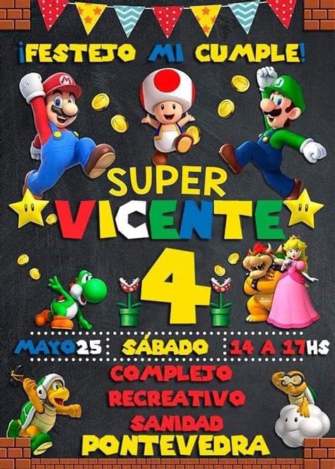 Invitacion Mario Bross Invitaciones Mario Bross Invitaciones De