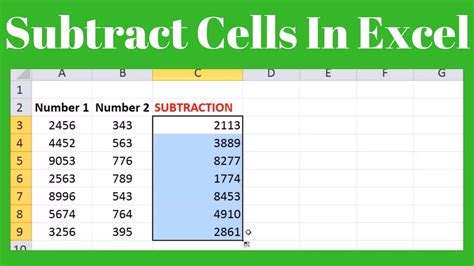Excel Formulas For Subtracting Cells Hot Sex Picture