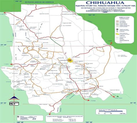 Mapa De Carreteras De Chihuahua Tamaño Completo Ex