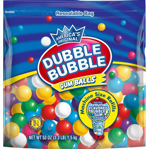 Dubble Bubble Gum Balls Assorted Fruit Flavors 53 Oz