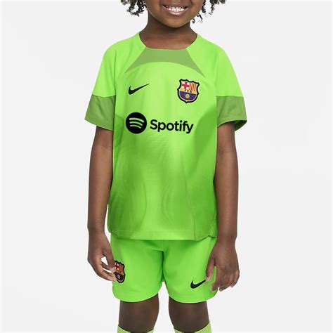 Kids Barcelona 2223 Goalkeeper Jersey And Short Kit Soccer Jerseys