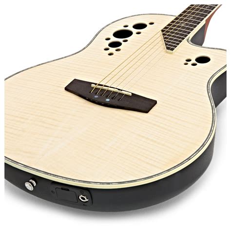 Deluxe Roundback Electro Acoustic Guitar By Gear4music Flamed Maple
