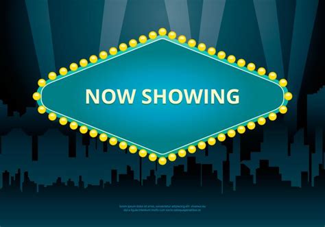 Hollywood Lights Movie Sign Template And Cityscape Download Free