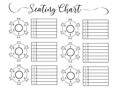 Wedding Seating Chart Template Excel