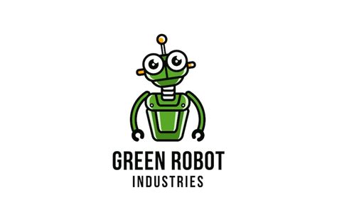 Green Robot Logo Template Design Template Place