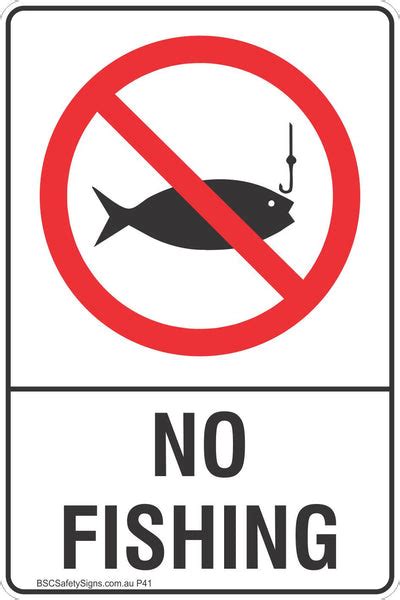 No Fishing Safety Sign Prohibited Stickers Restricted Area Labels