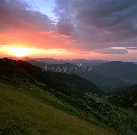 Beautiful Summer Carpathians Sunrise Landscape Stock Image Image Of