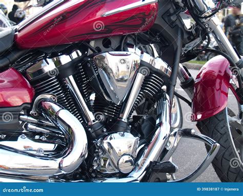 Chrome Plated Motorcycle Engine Stock Image Image Of Closeup Mechanic