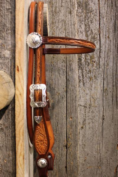 Love This Flower Tooled Browband Headstall Headstall Browband