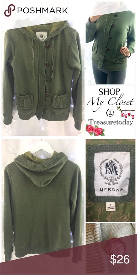Green Hooded Zip Up And Button Sweater Button Sweater Sweaters Clothes Design
