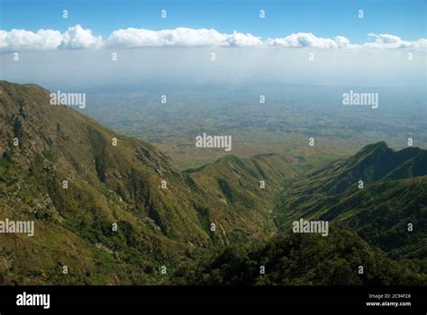 View Over Zomba And The Highlands From Chingwes Hole Zomba Plateau