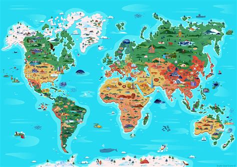Illustrated World Map On Behance