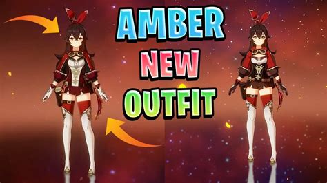 Amber New Outfit Patch 25 Showcase And Comparison Genshin Impact Youtube