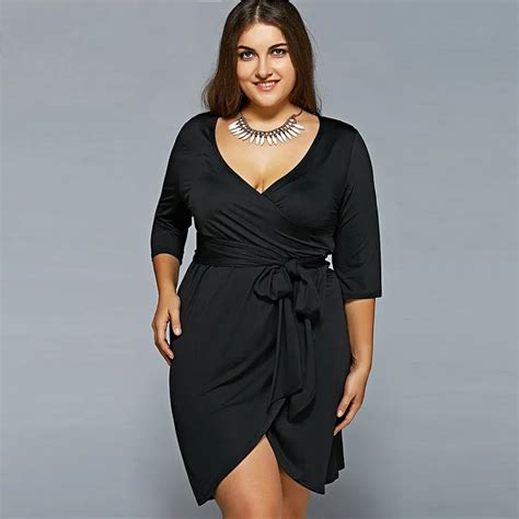 Plus Size Women Clothing Big Size Women Dress Casual Bandage Dress Midi 6xl Black Dress 5xl