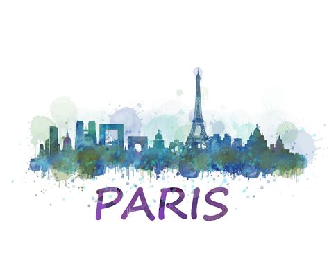 Paris Cityscape Skyline Illustrations ~ Creative Market