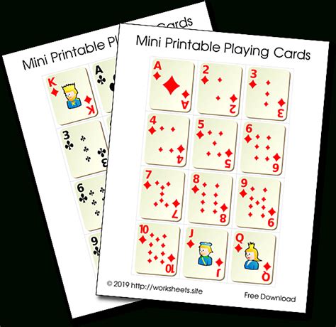 Printable Playing Card Sheets Pdf With Printable Deck Of Cards Template