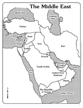Maps Of The Middle East Labeled And Unlabeled Printable Maps And