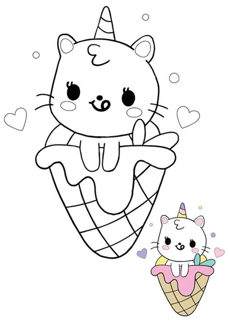Unicorn Mermaid Cat Coloring Pages Ideas Https Coloring Draw