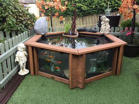 Lily Clear View Garden Aquarium Brown Raised Fish Pond With Large