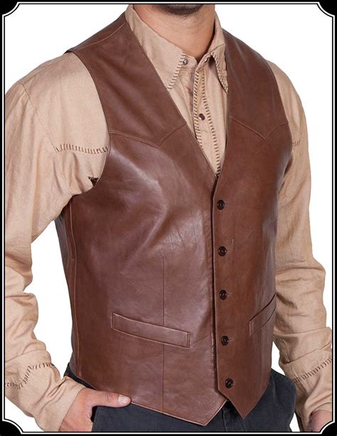 Western Leather Cowboy Vest