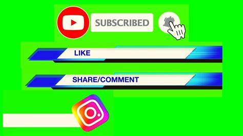 Top 20 Green Screen Animated Subscribe Like And Share Button By