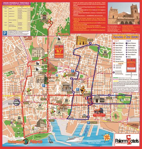 Map Of Routes For Hop On Hop Off Bus In Palermo Bus Map Bucket List