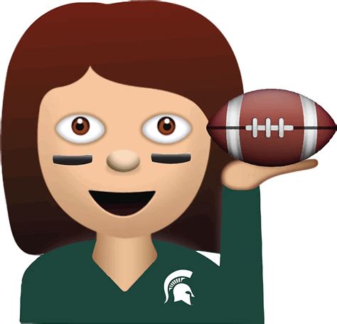 Soccer ball emoji is a black and white ball that is most commonly used in the game of soccer. "Michigan State Football Emoji" Stickers by Katie Beukema ...