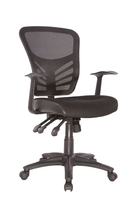 Check out this posture friendly ergonomic office chair with a beautiful black mesh back and a black fabric seat and a matt black frame. Yarra Ergonomic Mesh Back Chair - Chairs