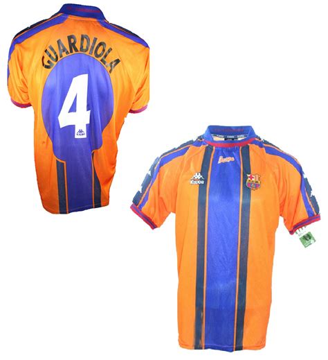 Check out the evolution of fc barcelona's soccer jerseys on football kit archive. Kappa FC Barcelona Trikot 4 Josep Guardiola 1997/98 ...