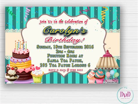 Dessert Birthday Invitation Dessert Themed Cupcakes Themed Cakes