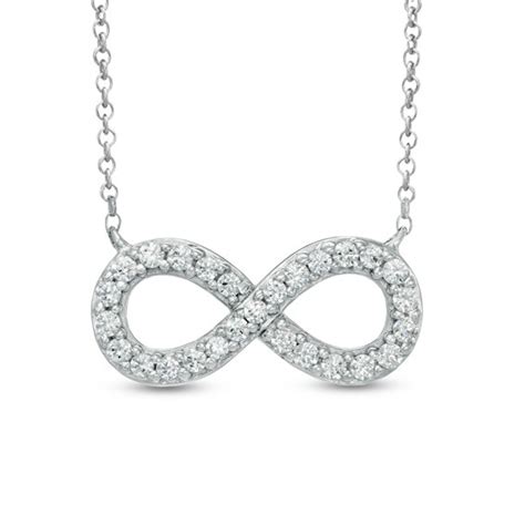 14 Ct Tw Diamond Sideways Infinity Necklace In Sterling Silver Zales