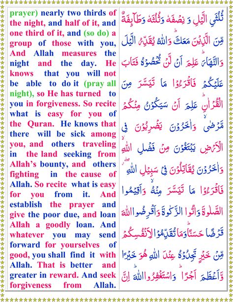Read Surah Al Muzammil With English Translation Quran O Sunnat
