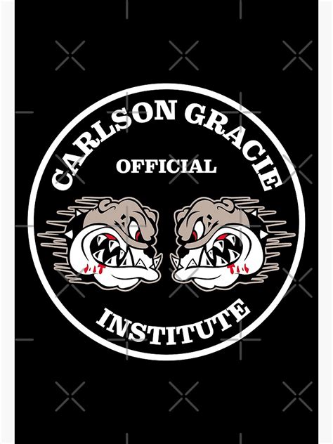 Bulldog Carlson Gracie Logo Jiu Jiusu Institute Poster By Mlqqvexb