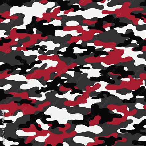 Red Camouflage Seamless Patternmilitary Camoprint Vector Stock Vector