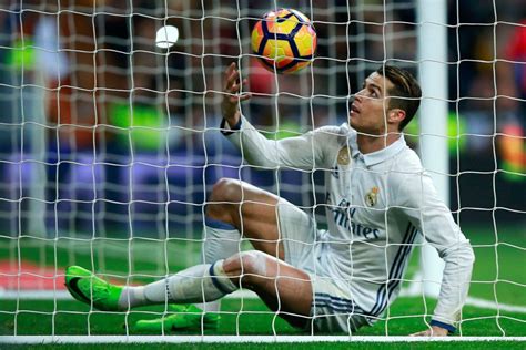 Cristiano Ronaldo Of Real Madrid Cf Picks The Ball After Scoring