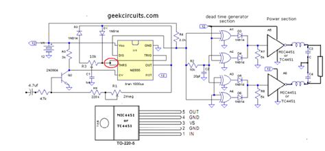 Full Bridge Class D Amp Using 555 Timer Geek Circuits