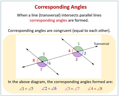 Corresponding Angles Examples Solutions Videos Worksheets Games