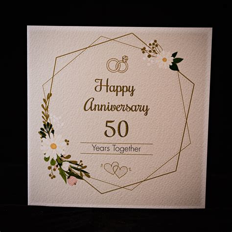 Golden Wedding Anniversary Card Ann503 Etsy Uk