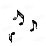 Abeka | Clip Art | Music Notes—two eighth notes, two sixteenth notes, black