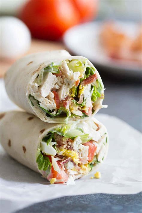 Easy Chicken Cobb Salad Wraps Lunch Recipe Taste And Tell