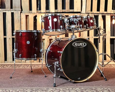 Mapex Meridian Birch Cherry Red Lacquer Drum Set Reverb