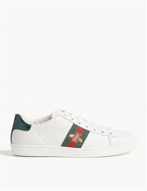Gucci New Ace Bee Embroidered Leather Trainers Gucci