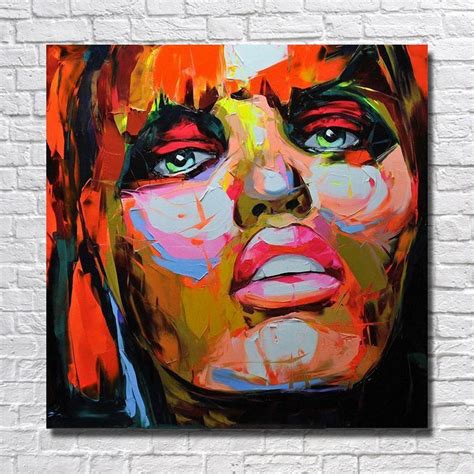 Handpainted Oil Painting Abstract Person Faces Pictures Colored Faces
