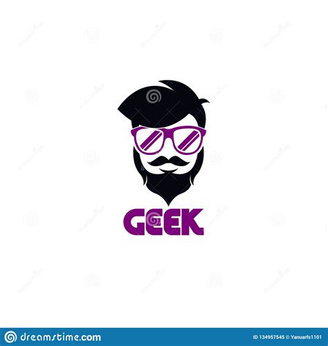 Geek Logo Vector Template Geek Logo Character Stock Vector
