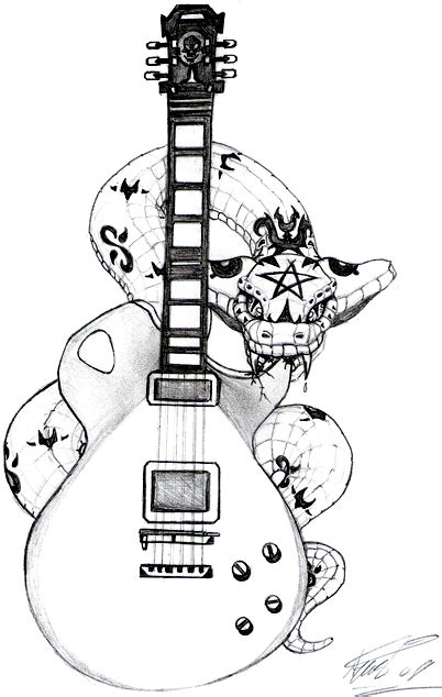 Snake And A Guitar Tattoo By Arielyust On Deviantart