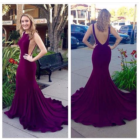 Bodycon Royal Purpel Mermaid Prom Dresses 2016 Sexy Backless Burgundy Long Party Evening Dress