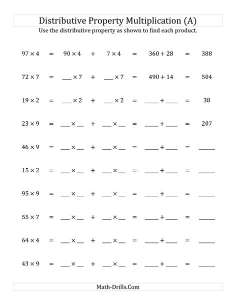 Multiplication Associative Property Worksheets Multiplication Worksheets