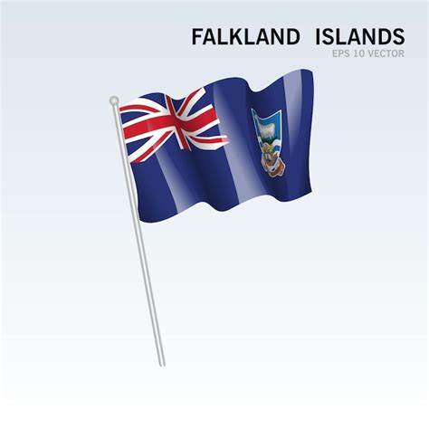 Islas Malvinas Ondeando La Bandera Aislado En Gris Vector Premium